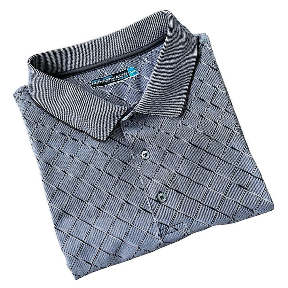 Roundtree & Yorke Performance Polo Shirt Gray Diamond 3XB
